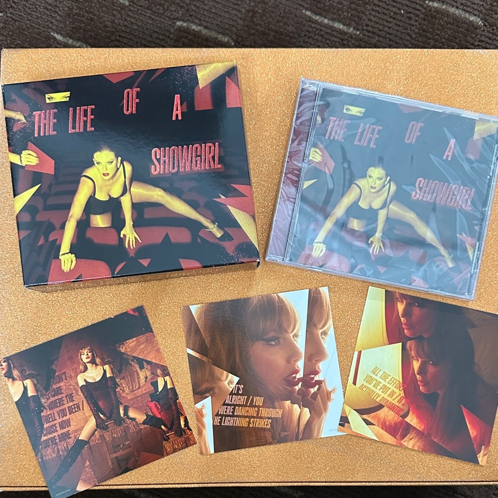 Taylor Swift The Life of a Showgirl CD Set - Black and Red